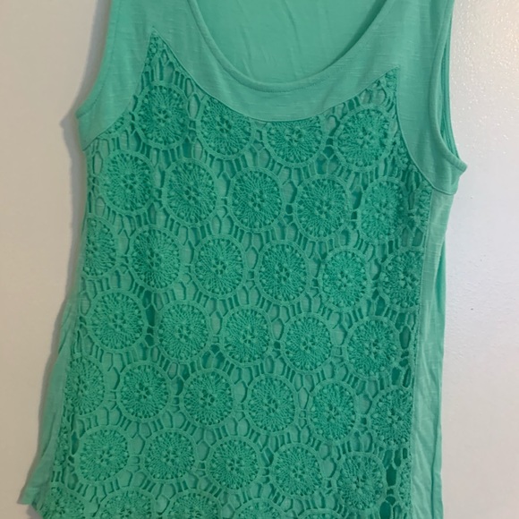 Ann Taylor Petite Size SP Green Blouse - Picture 2 of 5